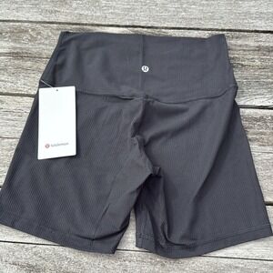 Lululemon Align High-Rise Ribbed Short 6" Black size 8 NWT BIKE SHORTS